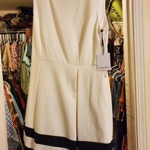 White dress with black stripes